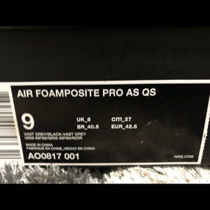 Air foamposite pro as Qs